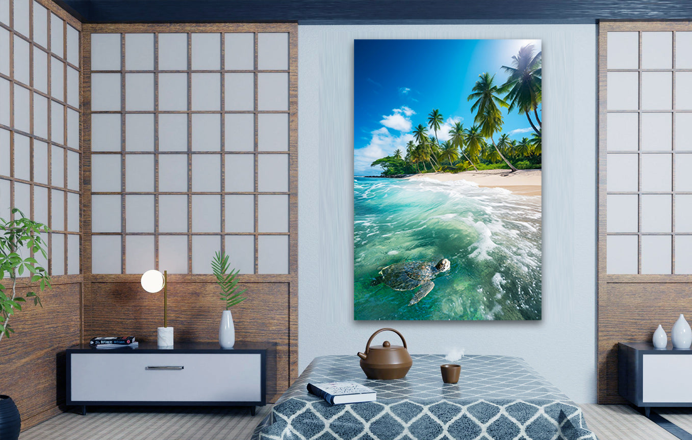 Island #1 wall art displayed in a room setting