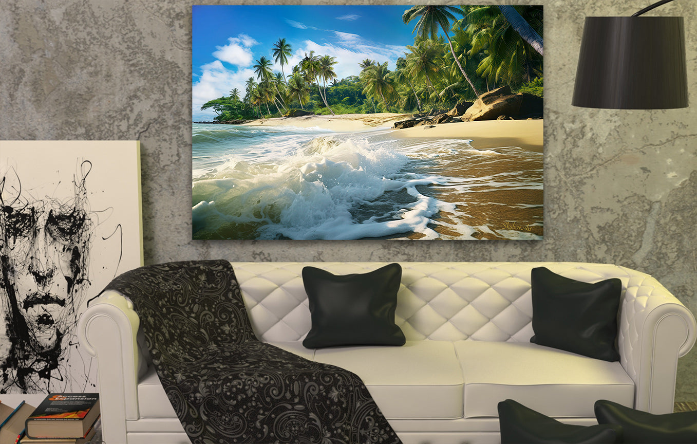 Island #2 wall art displayed in a room setting
