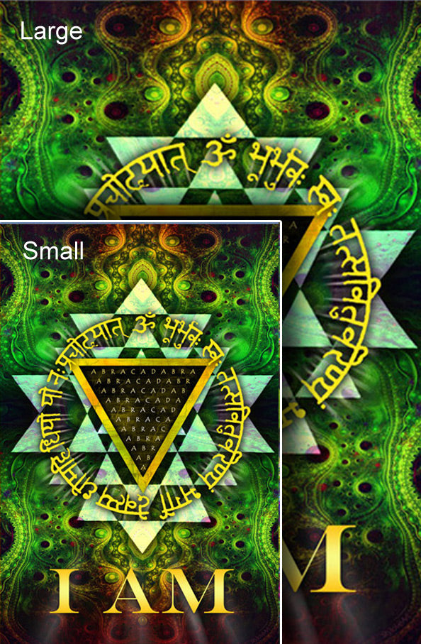 Manifestation Mandala sacred geometry tapestry — close-up detail