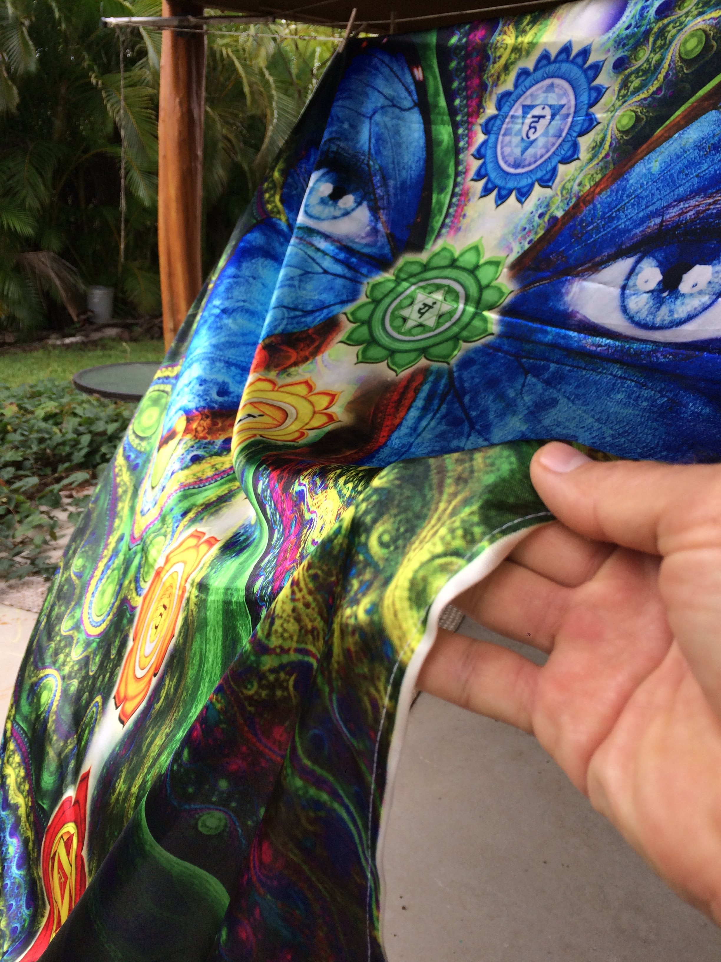 Chakra Butterfly tapestry — detail view