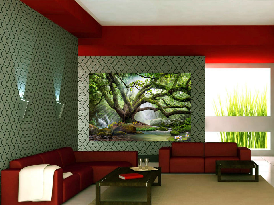 Tree wall art displayed in a room setting
