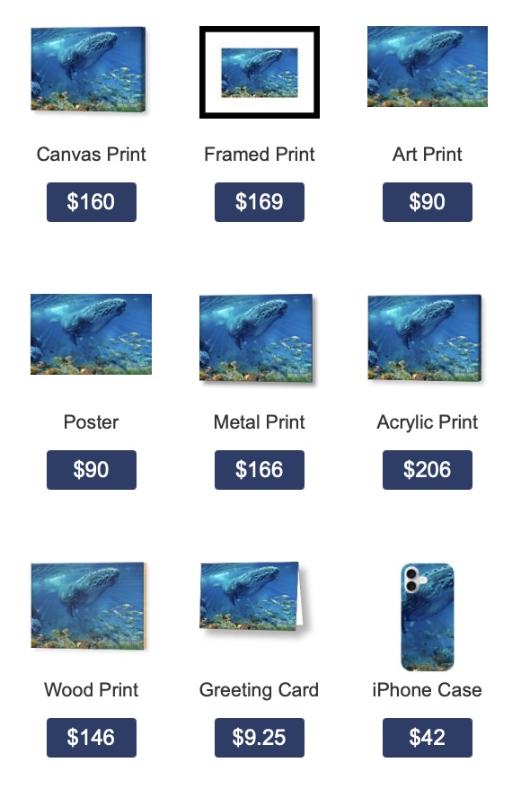 Whale #1 — humpback whale underwater art print by SkyloveArt